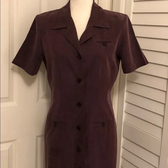 Eggplant SHERI MARTIN of New York Button Up Dress - Picture 2 of 4